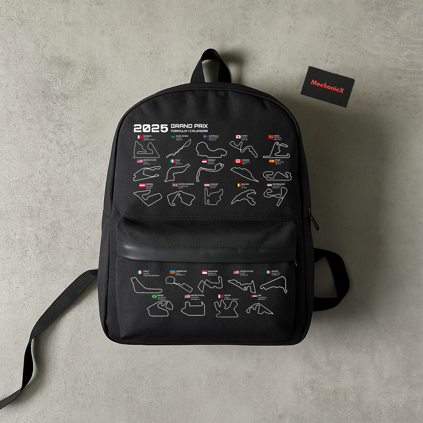 F1 CALENDAR BACKPACK