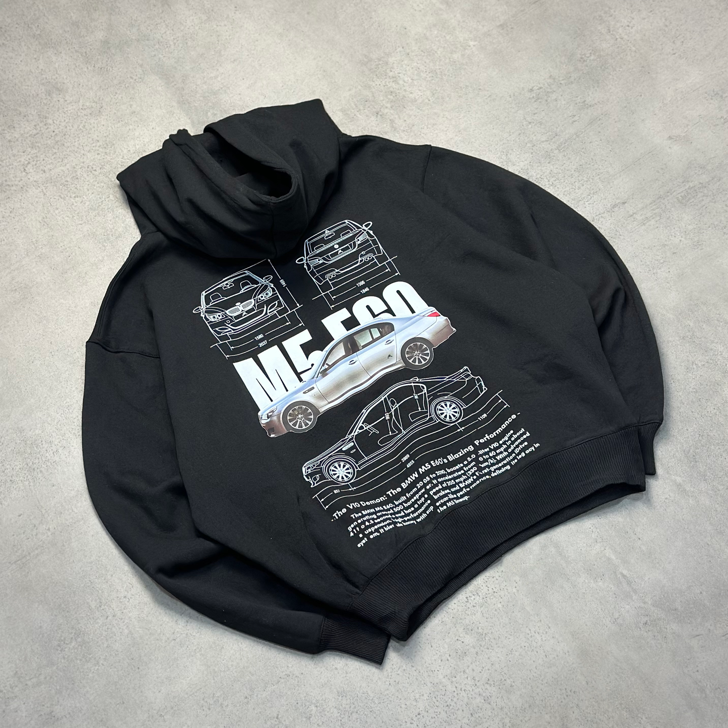 BMW M5 E60 Oversized Black Hoodie