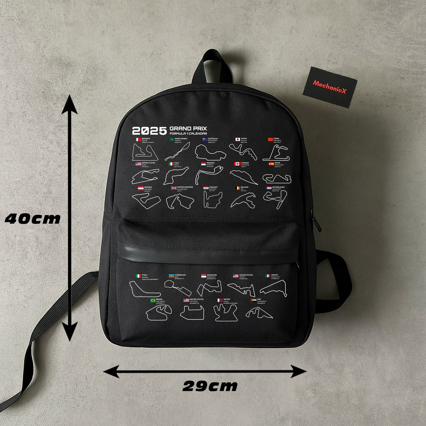 F1 CALENDAR BACKPACK